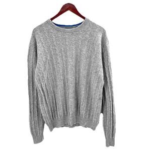 CH Classics Gray Soft Cashmere Long Sleeve Cable Knit Sweater Mens Size Large